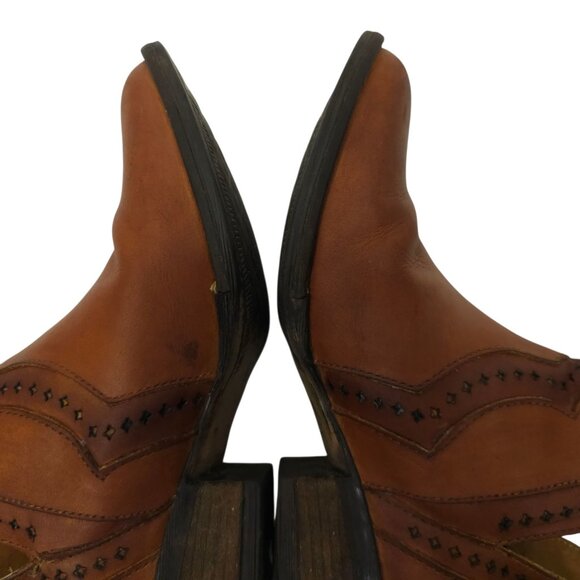 Very Volatile Brescia Western Boot Womens 7 Bootie Ankle Slip On Brown Leather - Picture 13 of 16